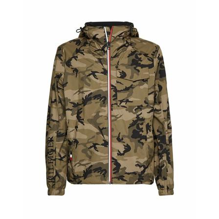 Tommy Hilfiger, Camouflage jacket with hood Groen, Heren, Maat:S,polyester