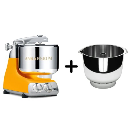 Ankarsrum AKM 6230 yleiskone + Assistent Original vispikulho, sunbeam yellow