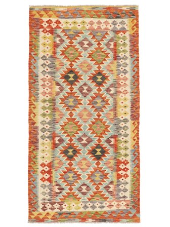 Tribal Liten Kelim Afghan Old Style Matta 99X196 Ull