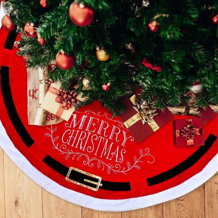 Julgranskjol, 48 Tums Faux Sammetskräm X-mas Trädkjol