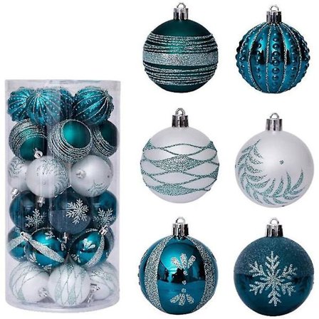 30 stk 6 cm knusebestandige julekuler til trepynt