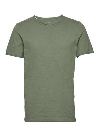 Slhmorgan Ss O-Neck Tee W T-shirts Short-sleeved Harmaa Selected Homme