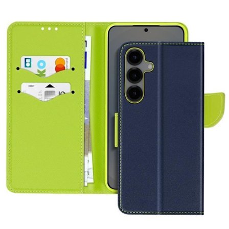 Etui för Samsung Galaxy S25 Fällportfölj Fancy Mörkblå