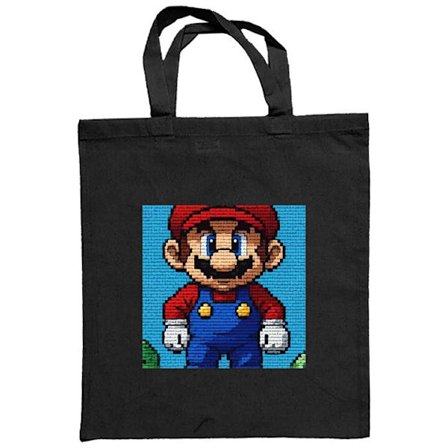 Stoffpose Super Mario plakat Nintendo retro spillkarakter 8-bit pixelkunst klassiskt spillhelt mural design kunst