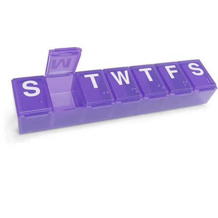 7Days Pill Box Weekly Medicin Container LILA