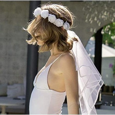 Brud-til-være blomster slør, krone slør, brudeshower slør, bryllup