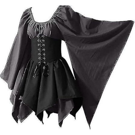 Kvinners middelaldersk piratkorsett-kjole med irsk fløyels-ermer