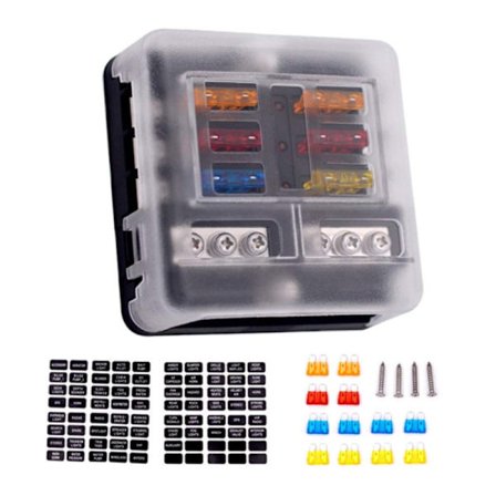 6-vägs Vattentät Säkringsblock, Säkringslåda med LED-indikator