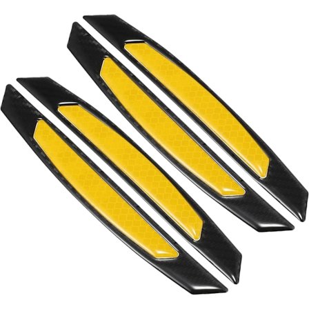 4 stk. Universelle Bil Dør Reflekterende Klistermærker Lastbil SUV Side Dør Kantbeskytter Sort Gul