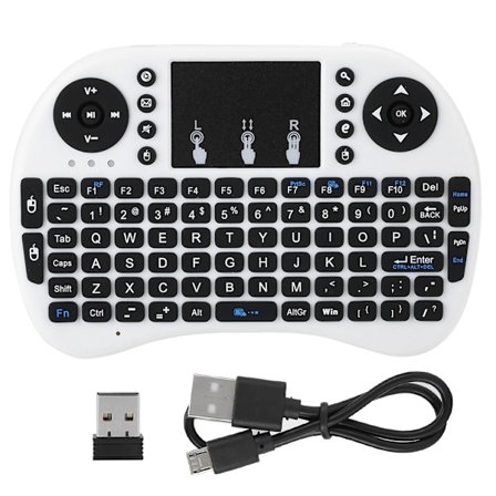 Mini trådløst tastatur Flymouse 2.4G Multimedia Touchpad Touching Keyboard Hvit