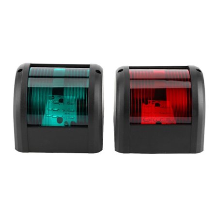 12V LED Navigationslys Vandtæt Grøn Styrbord Rød Bagbord Side Lampe Marine Båd Yacht Sort Skal