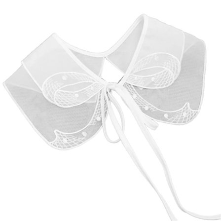 Double Layer Fake Collar Shawl Sweet Embroidery Bowknot Lace Decorative Necklace Half Shirt Mini Poncho Capelet