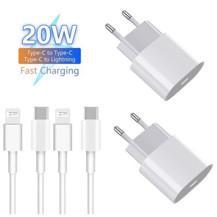 20W USB-C Snabbladdare för iPhone med 1m Kabel, Kompatibel iPhone 5-14 Pro Max