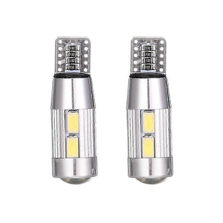 2 st W5W T10 12V 6000K 5630 10SMD Bil LED Lampa Canbus Registreringsskylt Kil Sido Blinkers