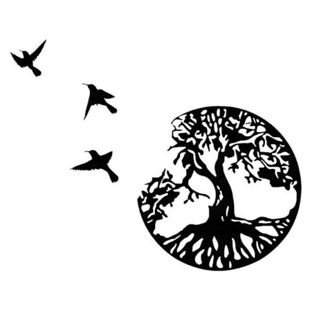 Elämänpuu ja lintu metallinen musta rauta taide seinäkoriste sisä- ja ulkokäyttöön riipus(musta,2828cm)