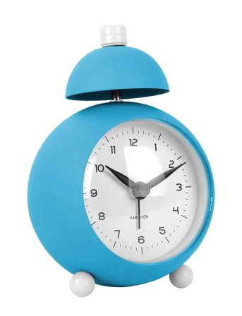 Alarm Clock Chaplin Metal Matt Bright Blue Blue KARLSSON