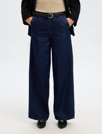 Selected Slfextra Wide Mella-Bora Hw Jeans - Navy - 30 x 32