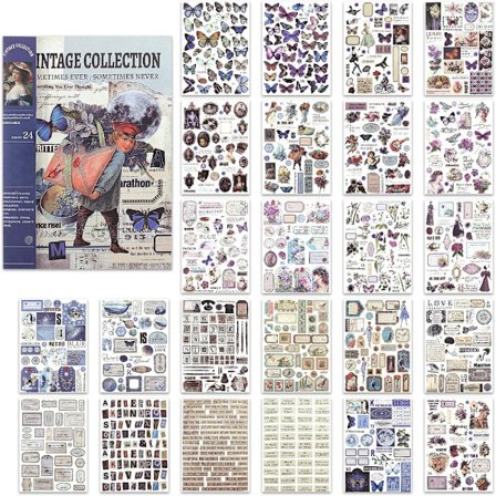 24 Ark Washi-klistermærker Vintage-klistermærker