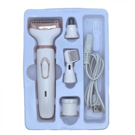 Women Bikini Trimmer, 4 In 1 Woman Electric Shaver, Rechargeable Epilator Lady Hair Painless Shaver For Bikini Area /nose/ Armpit/eyebrow/facia