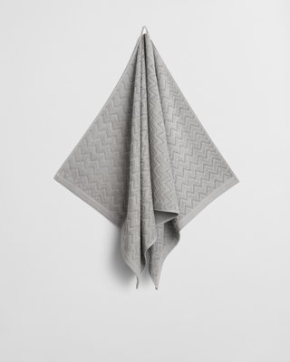 GANT - Jacquard fiskebensmønsterhåndkle 70 x 140 concrete grey