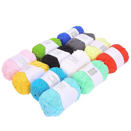 Mjölkkotton Garn 12 Färger Mjukt Virktråd för Baby Stickning Ull