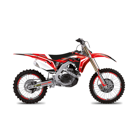 Kit Adesivi Completo Blackbird Dream 4 con Coprisella Rosso-Bianco-Nero - Honda CRF 450X 2017-2023