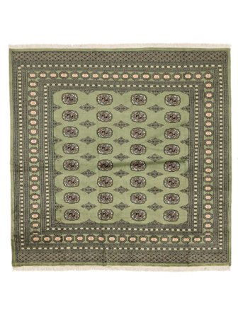 195X198 Alfombra Oriental Pakistan Bukara 2Ply Cuadrada Amarillo Oscuro/Verde Oscuro (Lana, Pakistán)