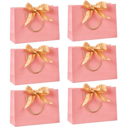 Gaveposer Stor Kapasitet Papir Handlepose, 6 stk Gaveinnpakning,