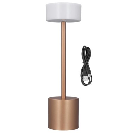 Trådløs bordlampe med berøringskontroll, trinnløs dimming, 3 lysmoduser, 2000 mAh USB-lading, LED-skrivebordslampe for soverom, kontor, rosegull