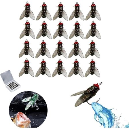 2024 oppgradert fiskefôr, fluer for fluefiske, reke smaksfiskefôr, fluekrok mykt agn tilsett fiskefôr fiskeutstyr