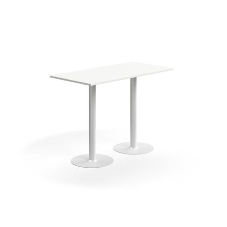 Bar table ALVA, 1400x700x1000 mm, floor fixed, high pressure laminate, white