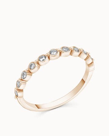 Alliansring Luna 18K Rose Gull Naturlige diamanter - Forlovelsesringer & Vielsesringer hos Vanbruun