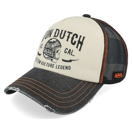 Von Dutch - Beige trucker Casquette - Crew Black/Beige Trucker @ Hatstore