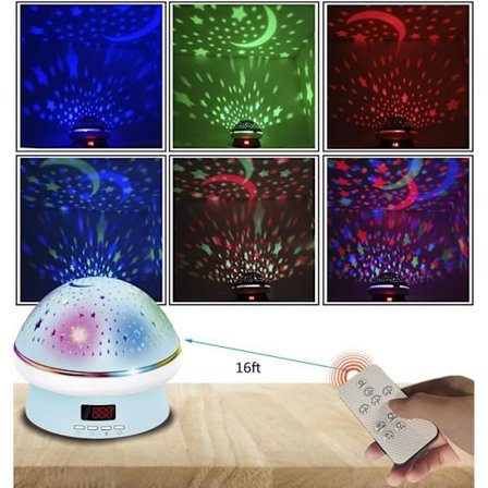 Stjerneprojektor 360° roterbar SPECOOL fjernkontroll LED nattlys blå