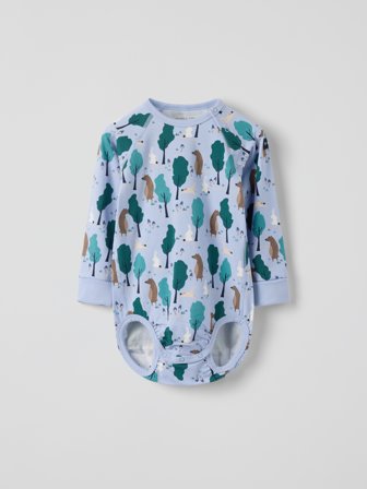 Verlängerbarer Body Wald - 80 - kinderbekleidung - blue - Polarn O. Pyret