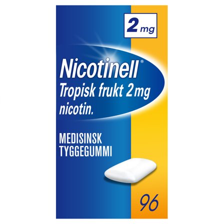 Nicotinell 2 mg tyggegummi tropisk frukt 96 stk
