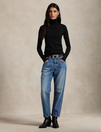 Polo Ralph Lauren Stretch-Blend Turtleneck - Black - XL