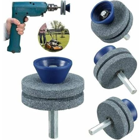 Pakke Universal Græsslåmaskine Kniv Slibemaskine, Til Enhver El-Boremaskine & Håndboremaskine, Rotations Slibning, Dobbeltlags Slibemaskine (G