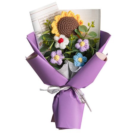 Hæklet buket, håndstrikket buket, mors dag fødselsdag bryllup hjem dekoration, Valentinsdag gave