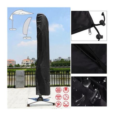 Parasolltrekk 265 x 40/70/50 cm svart 210D Oxford vanntett vindtett UV-bestandig rivebestandig ekstra stor