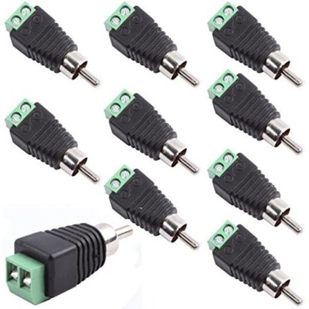 Phono RCA-skruer, han-hun-stik til AV-skrueklemme, lyd-/videokonnekteradapter (han-stik, 10-pak)