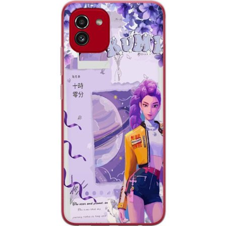 Kompatibelt Mobilskal till Samsung Galaxy A03 Kpop Demon Hunters Rumi Lila Planet Kosmisk Idol Stil Fantasy