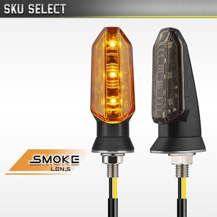 1 par motorcykel blinklys, røgfarvet