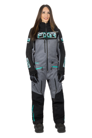 Anzug FXR Maverick F.A.S.T. Insulated Camo-Muted Grape Fade Damen Schwarz/Mittelgrau Meliert/Mint-Verlauf 6