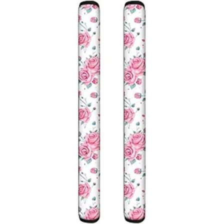 Rosa blommiga kylskåpshandtagsskydd, set om 2, skyddar mot fingeravtryck, damm och matfläckar, mikrovågsugn, lämplig för hemmakök, apparatdekoration