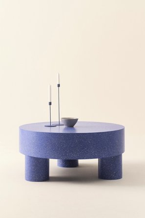 Jotex - Sofabord, Diameter 90 Cm Blå Terazzo - MALARO - Kjøp Sofabord hos Jotex