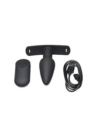 XR Brands: Bum-Tastic 28X Silicone Anal Plug with Harness & Remote Control