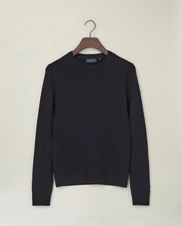 Lexington Cable knitted sweater merino wool blend