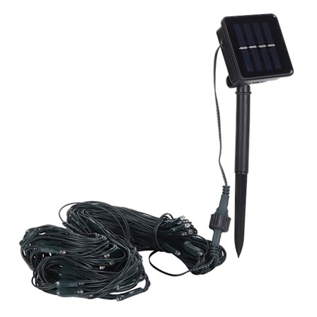 Aurinkokennoverkko LED-valosarja ulkokäyttöön, vedenpitävä, koristeellinen, 1,5 m x 1,5 m, lämmin valkoinen