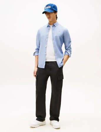 Tommy Jeans Tjm Slim Stretch Oxford Shirt - Blue - M